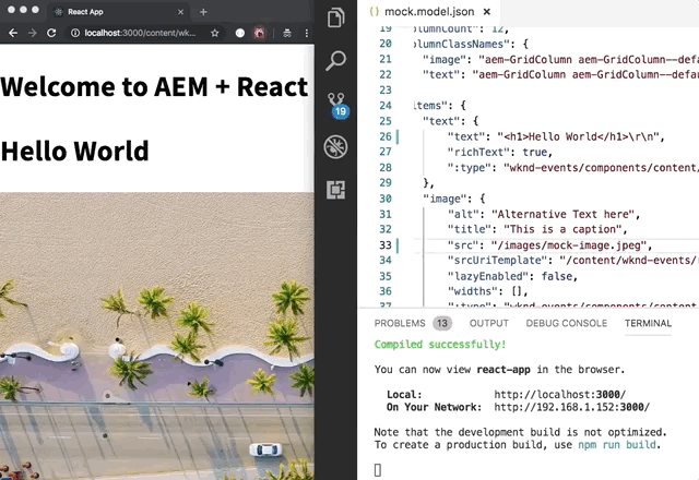 select an article: if it is still running, restart the react