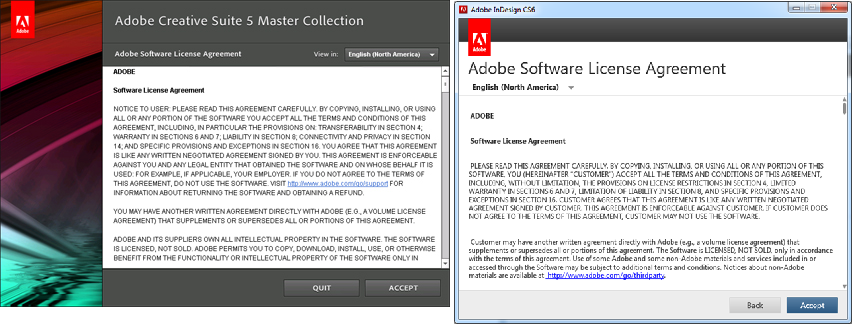 EULA Screens in CS5 and CS6