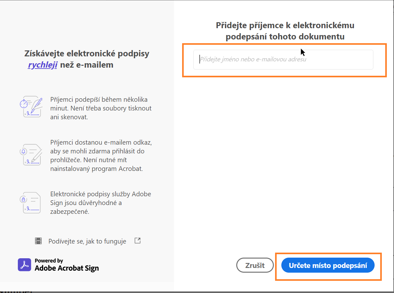 Přidat podepisující osoby