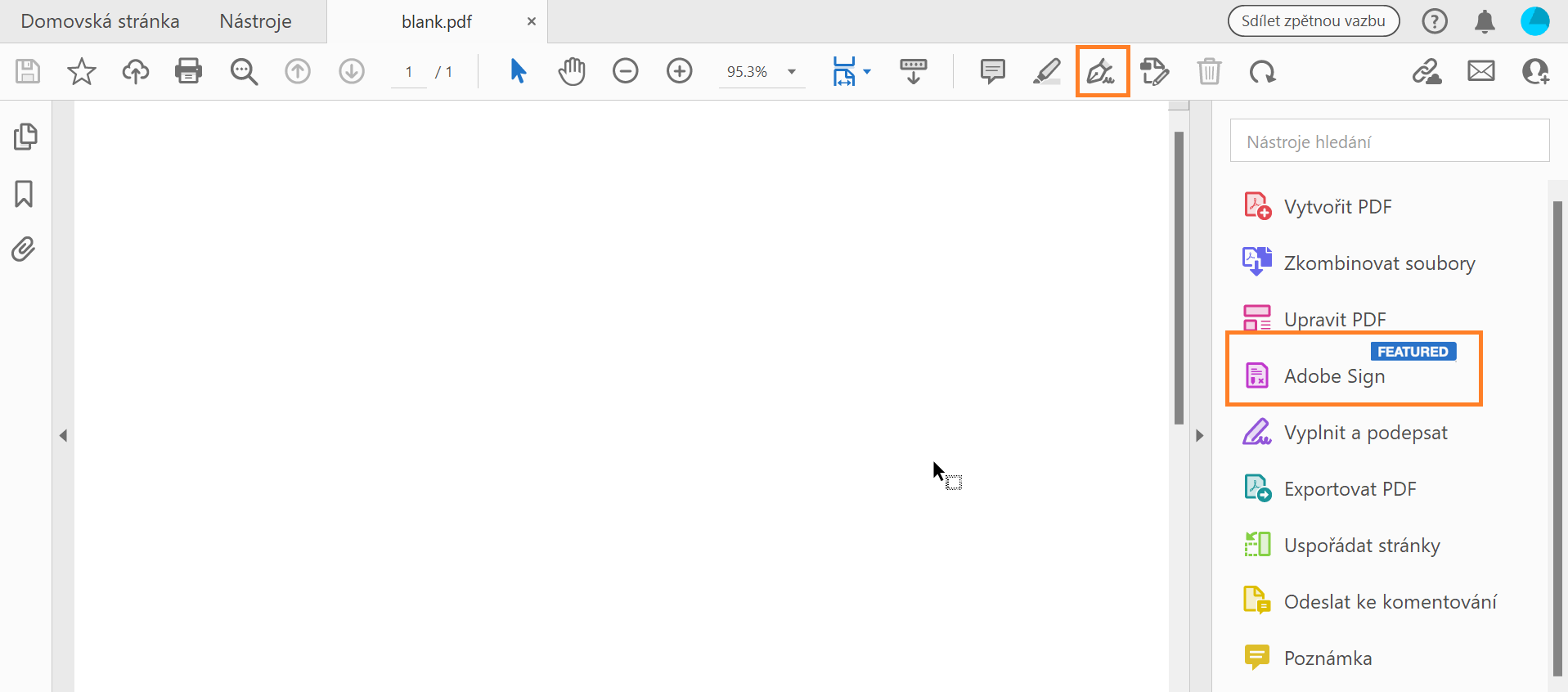 Nástroj Globální podpis