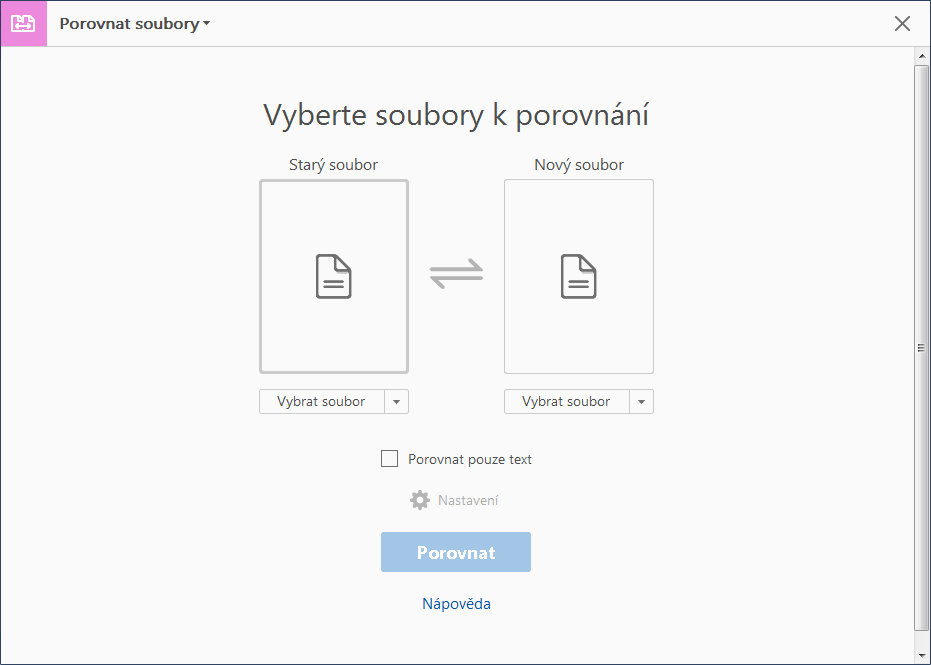 Výběr souborů k porovnání