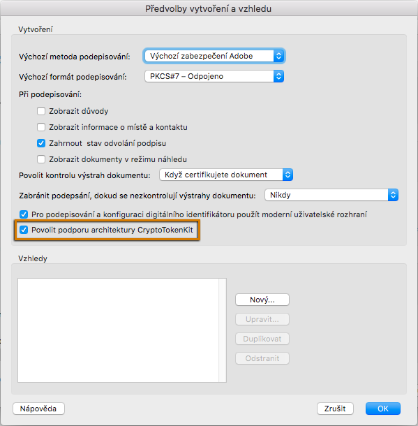 Povolit podporu rámce CryptoTokenKit