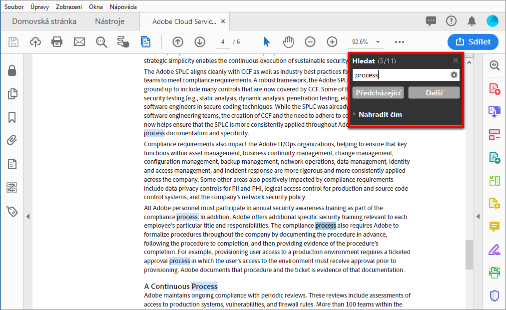 Procházení zvýrazněných výsledků