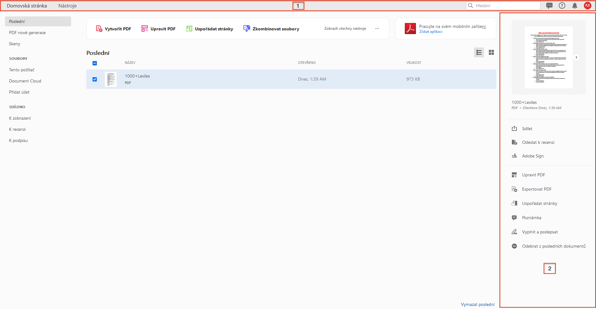 Nové kontejnery VoiceOver v zobrazení domovské stránky