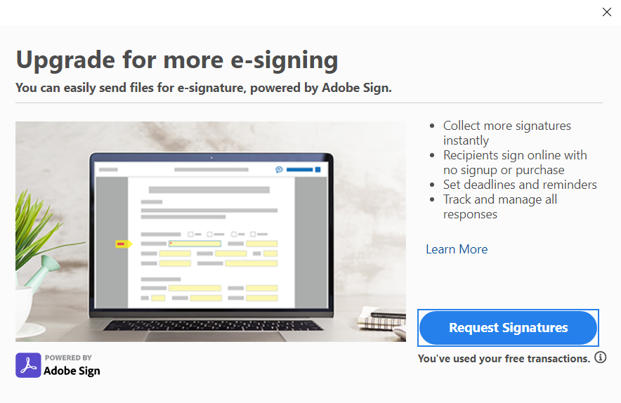 Nové dialogové okno pro upgrade
