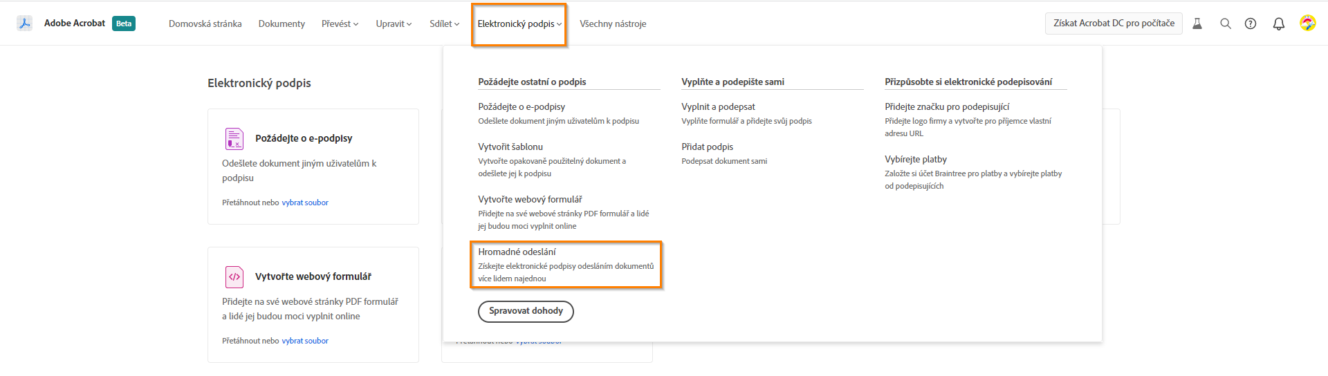 Hromadné požádání o podpisy