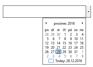 Dialogové okno pro výběr data