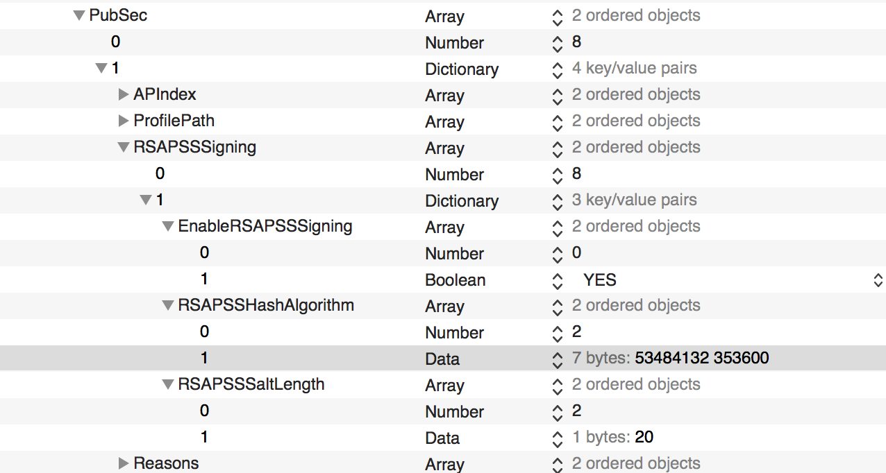 Aktivace podpory podepisování RSA-PSS v systému Mac