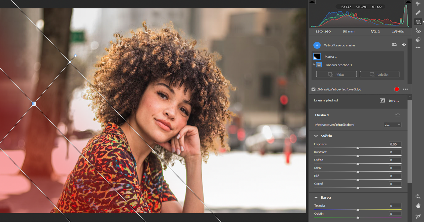 Lineární přechod v Maskování