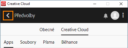 Klepnutím na šipku zpět přejdete zpět do aplikací