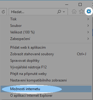 Konfigurace proxy serveru pro práci s knihovnami v systému Windows 7 – Krok 1