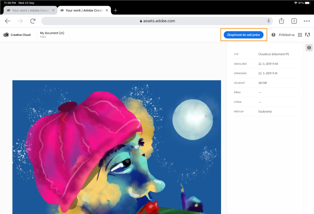 zkopírovat do vaší práce