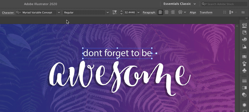 adobe illustrator with text