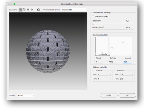 Generování normálních map v aplikaci Photoshop 