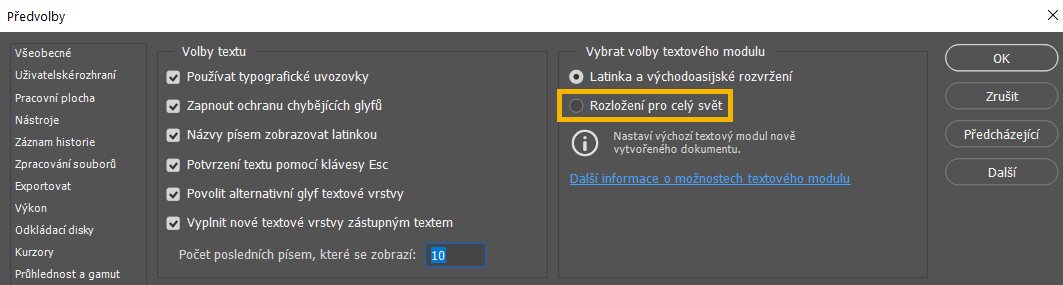 Rozložení pro celý svět