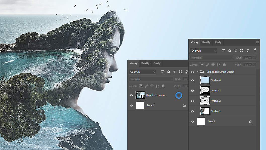 Převod inteligentního objektu na vrstvy