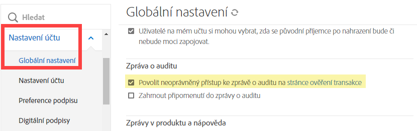 Ovládací prvky neoprávněného přístupu ke zprávě o auditu