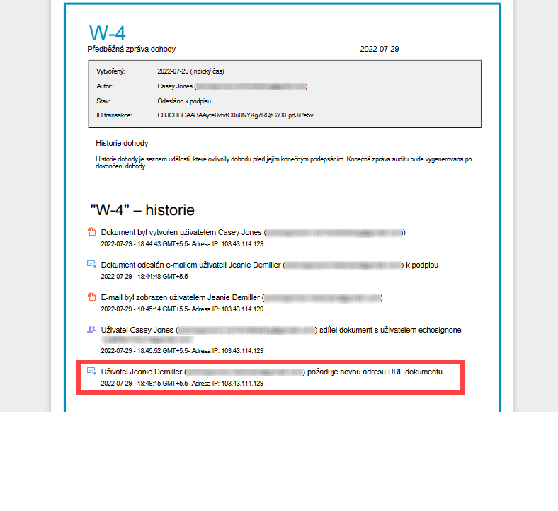 Žádost o nový odkaz namísto odkazu, kterému vypršela platnost