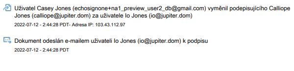 Nahrazení příjemce ve zprávě o auditu