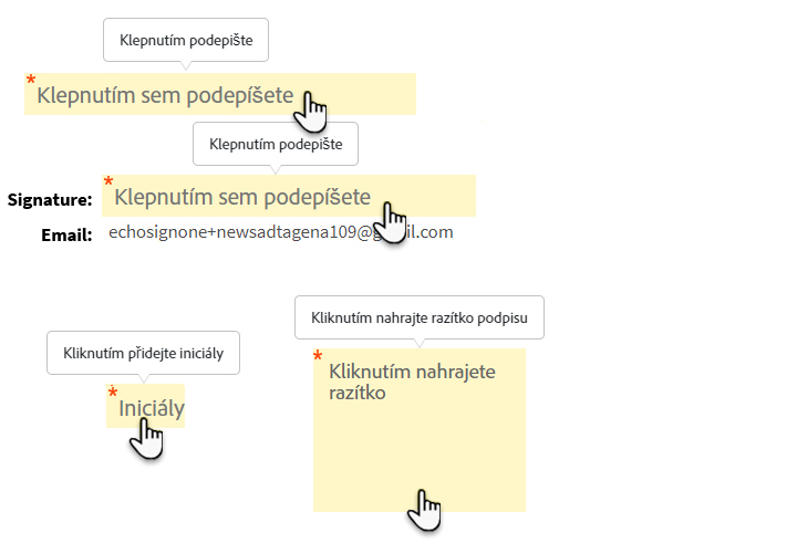 Tipy pole pro podpis