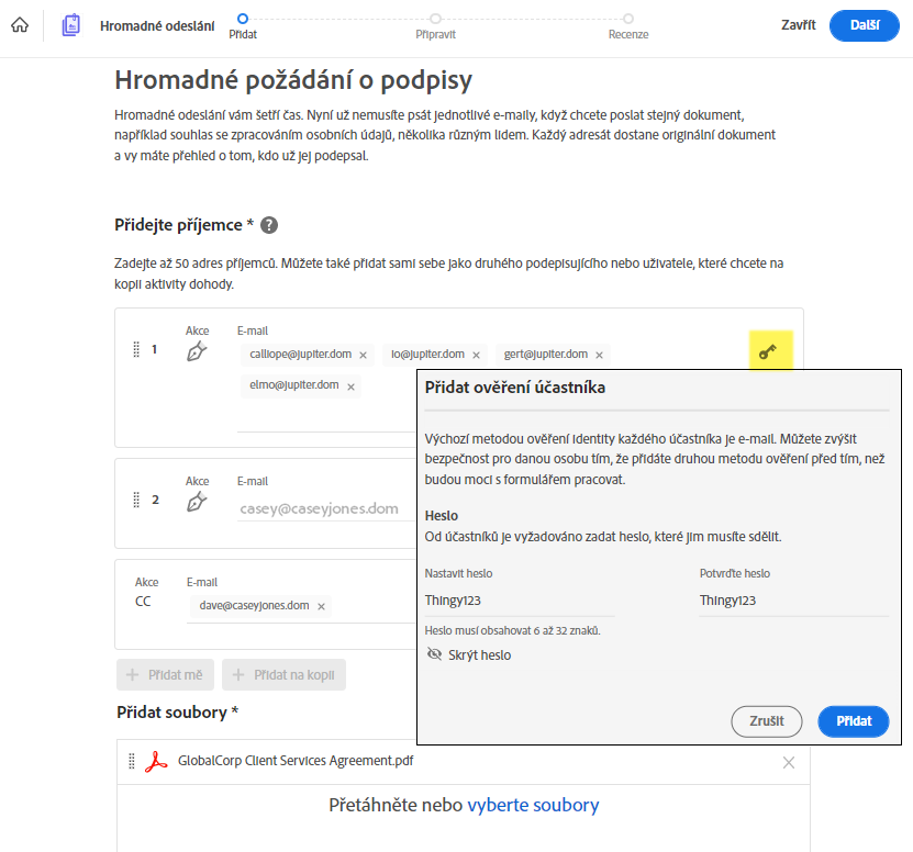 Nakonfigurovaní účastníci