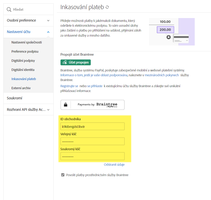 Připojit jiný účet