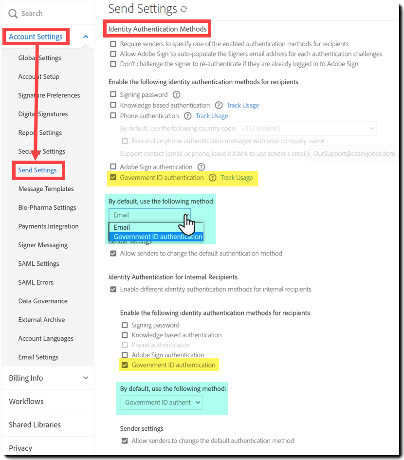 Nastavení ověření pomocí průkazu totožnosti