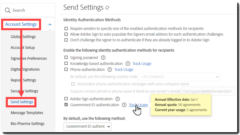 Sledování využití metody ověření pomocí průkazu totožnosti