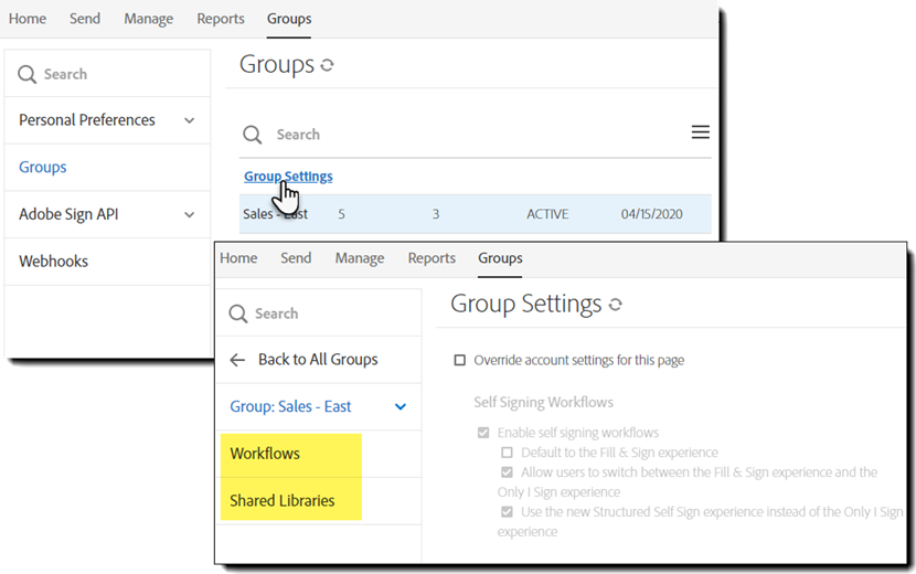 Nastavení skupiny s funkcí UMG