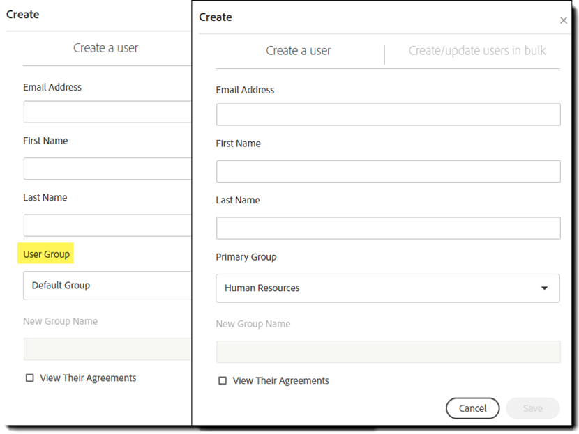 Vytvořit uživatele – Primární skupina