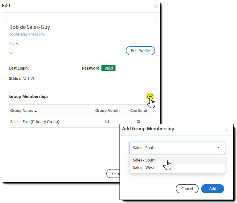 Přidat členství ve skupině