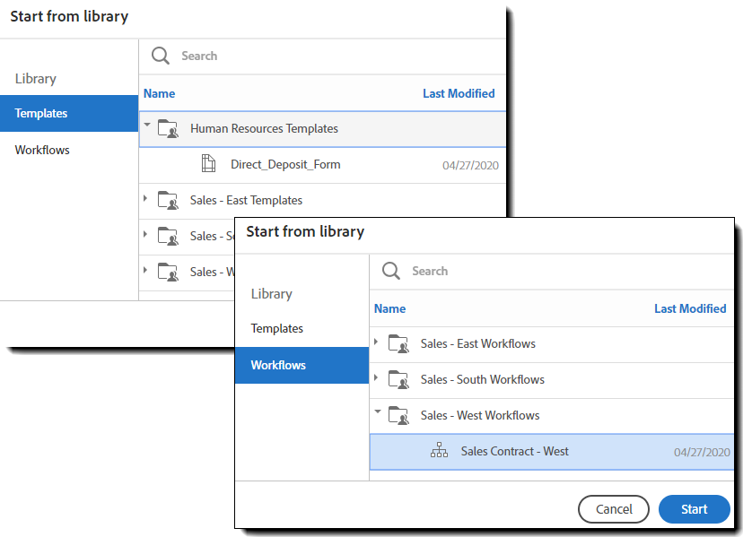 Založit dohodu ze šablony nebo pracovního postupu
