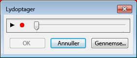 Dialogboksen Lydoptager