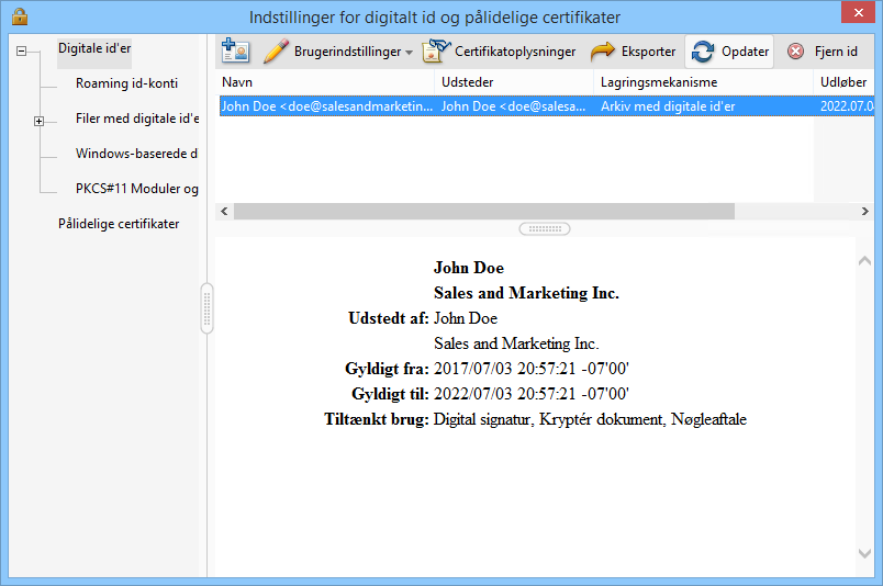 Administrer digitale id'er i Acrobat