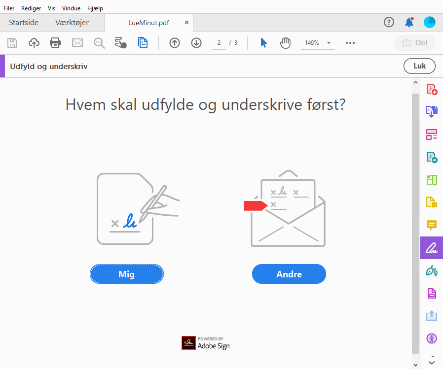 Udfyld og underskriv – hjem