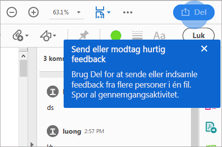 Acrobat-tip til at dele til gennemgang