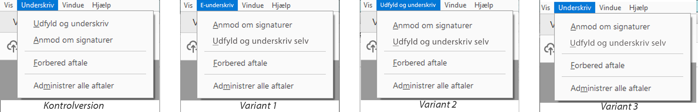 Sign-menuindstillinger