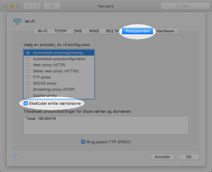 Konfigurer din proxy på Mac, så den fungerer sammen med Libraries – Trin 5