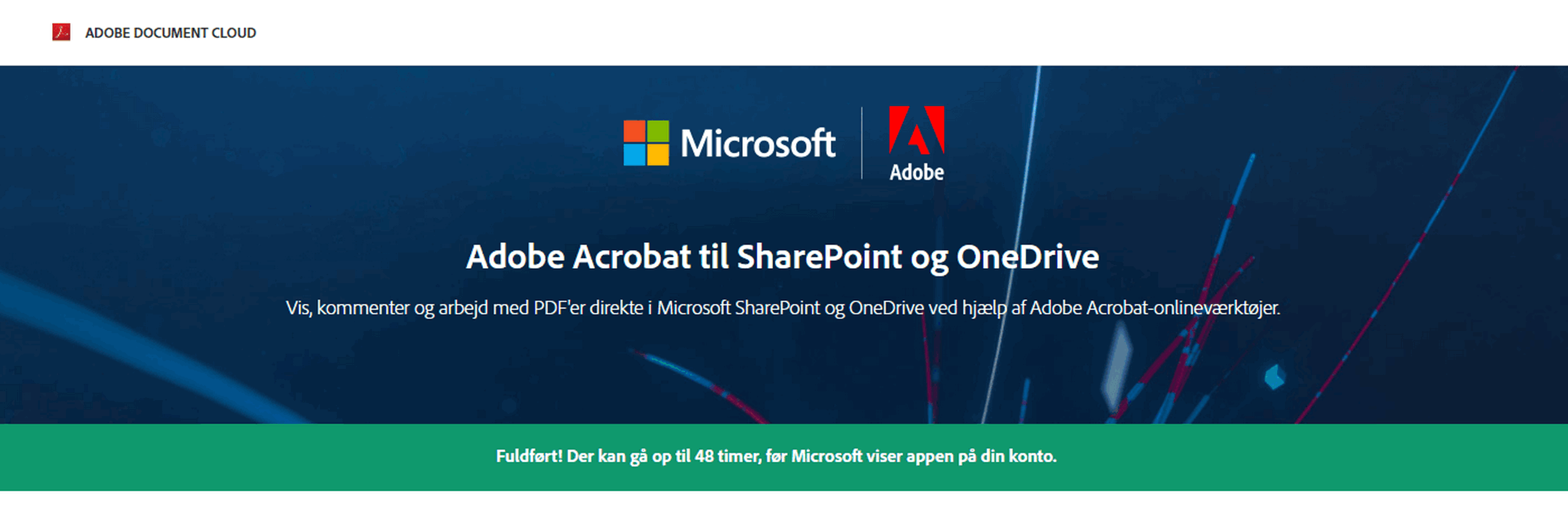 Filhåndteringen blev installeret