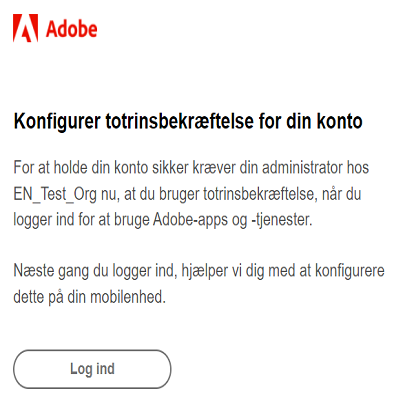 Tilmeld dig totrinsbekræftelse
