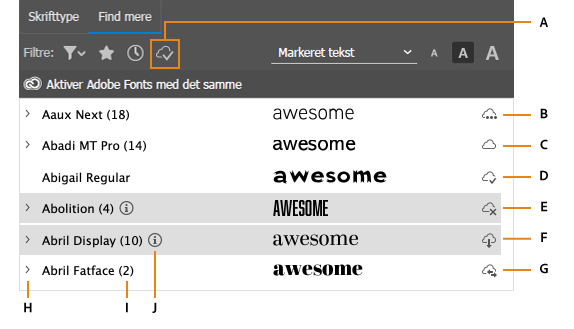 Aktivér Adobe Fonts-ikoner
