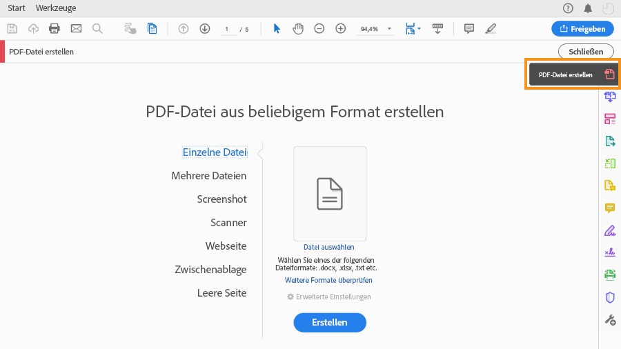 Pdfs Aus Text Und Bildern Erstellen Adobe Acrobat Dc Tutorials