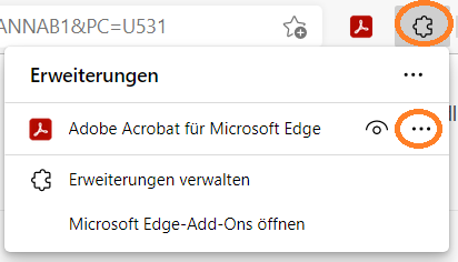 Menü mit den drei Punkten für weitere Optionen