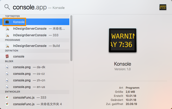 Mac-Konsole Mac-Konsole