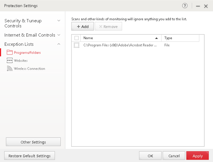 Übernehmen Sie das ausgewählte Programm