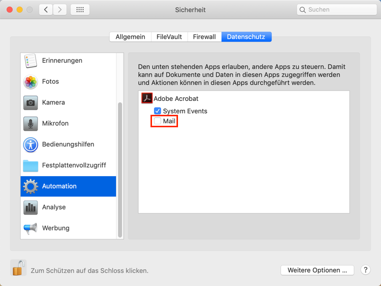 Beim Versuch, ein MailDokument zu erstellen, ist ein Fehler aufgetreten MacOS Mojave 10.14