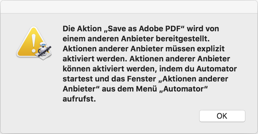 Fehler beim Drucken eines Word-Dokuments in Adobe PDF
