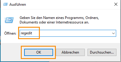 Öffne den Registrierungseditor Öffne den Registrierungseditor