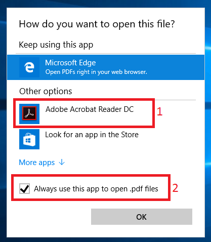 Standard-App zum Öffnen eines Dateityps