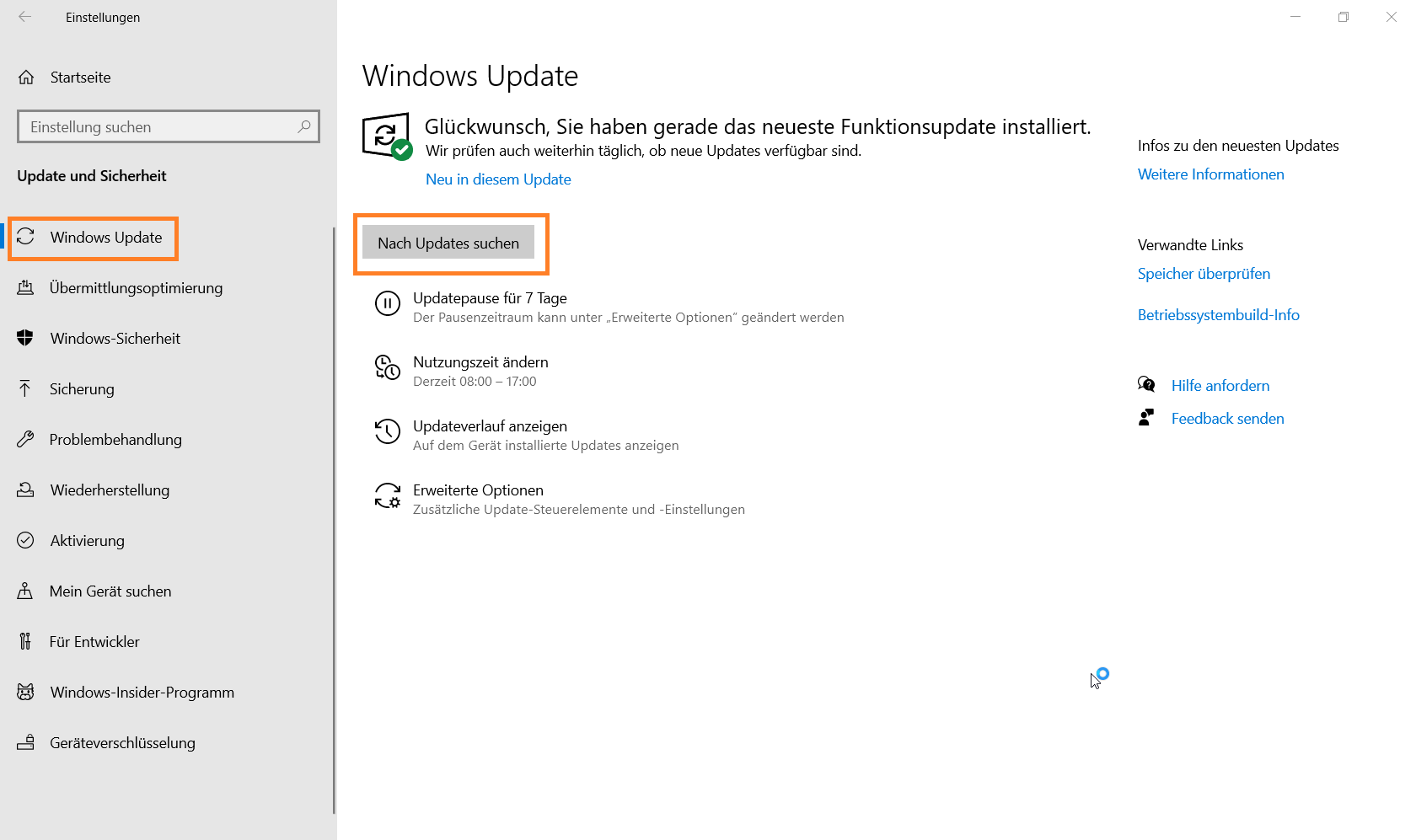 Aktualisieren Sie Windows